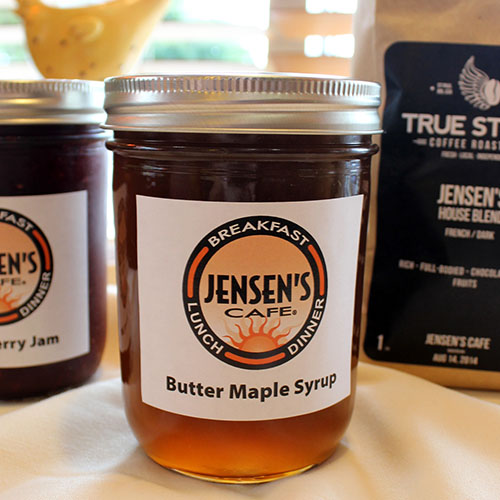 Jensen's Cafe butter maple syrup